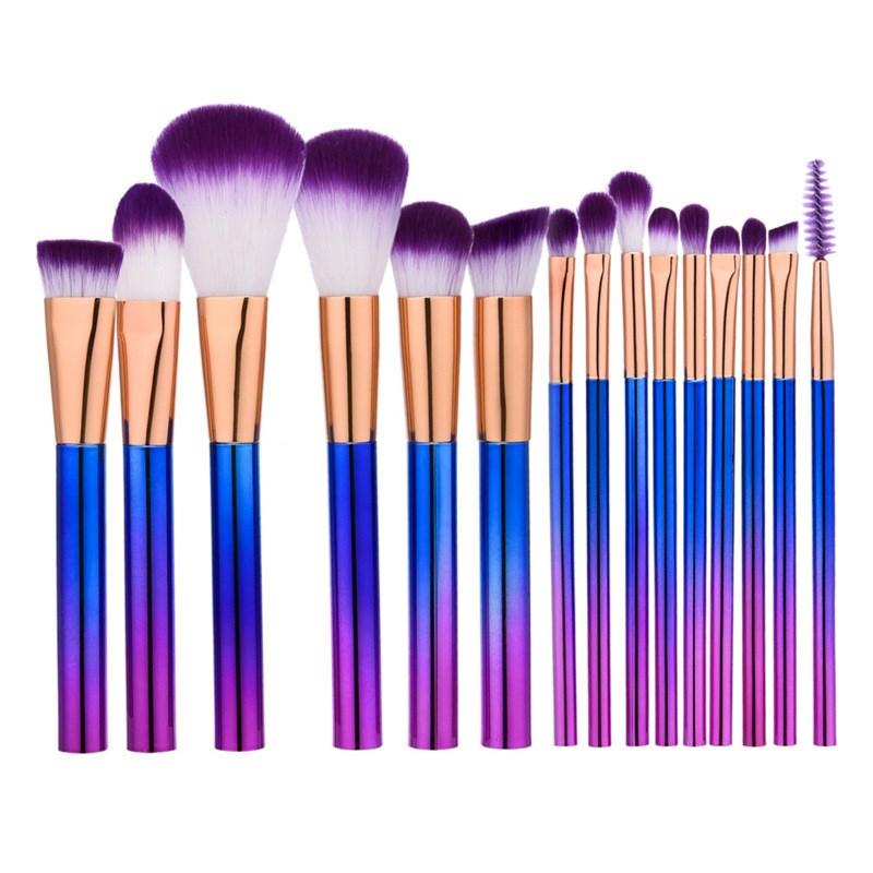 Purple Foundation Makeup Brushes with soft nylon bristles and durable plastic handles, perfect for flawless makeup application.