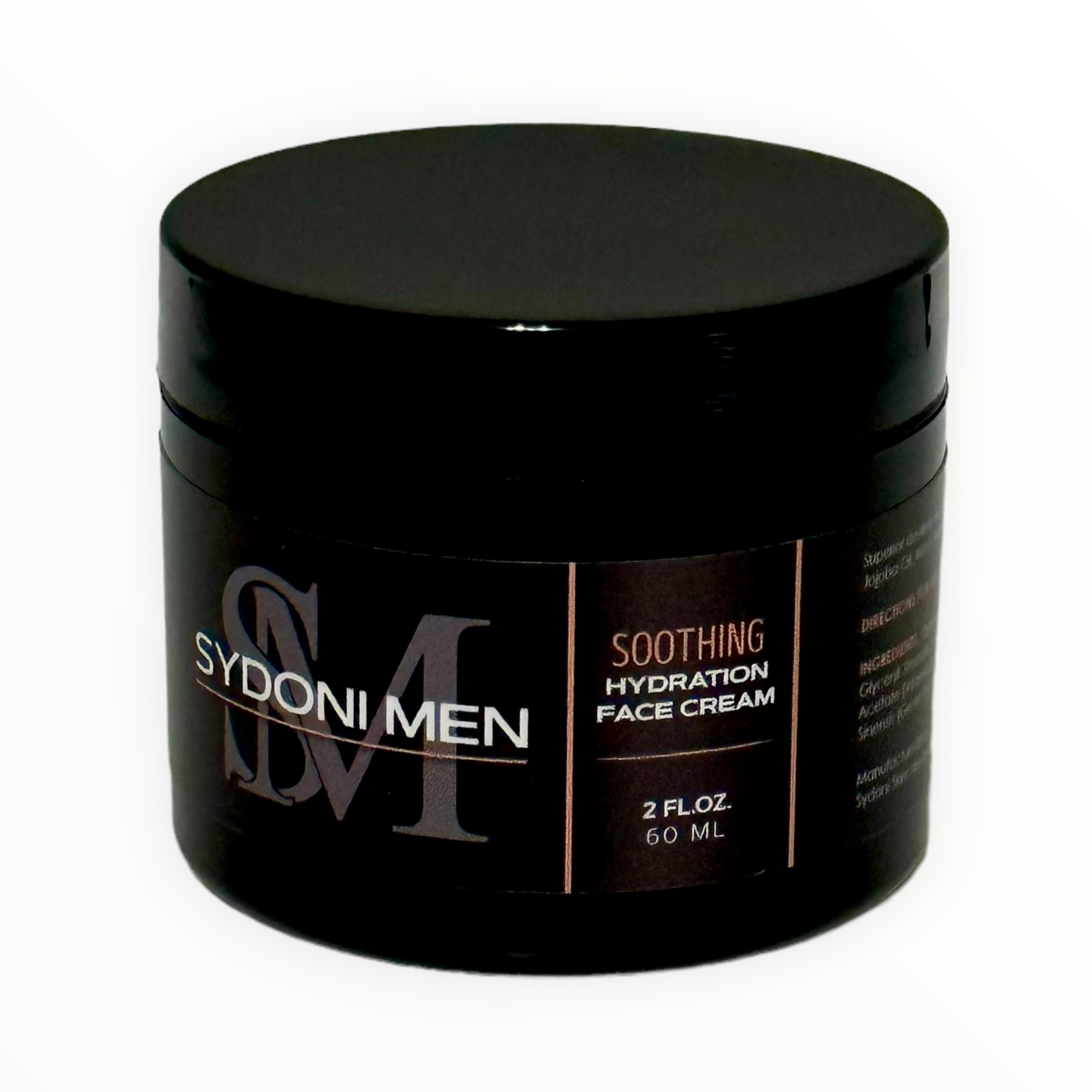 Soothing Hydration Face Cream for Men with Sandalwood and Lavender, showcasing a sleek container with a natural aesthetic.