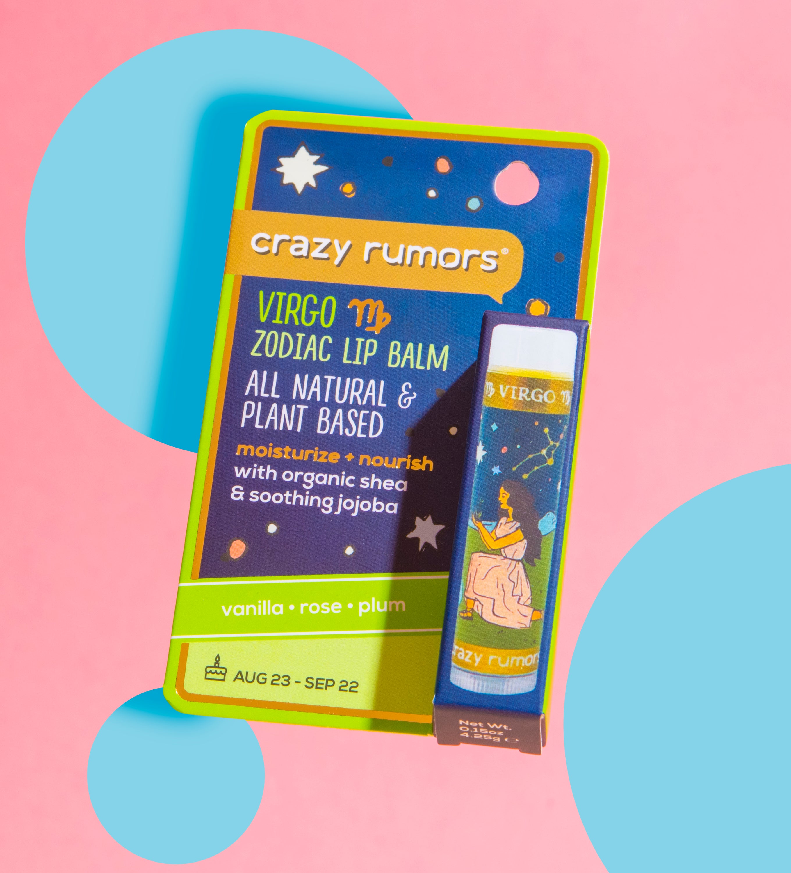 Virgo beauty product in a 0.15oz tube with a gift box, featuring natural ingredients and eco-friendly packaging.