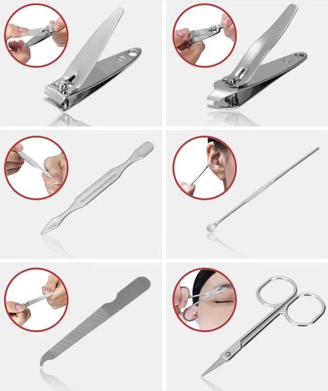 7 Piece Beauty Tool Kit with protective case, includes clippers, scissors, filer, and more for grooming.