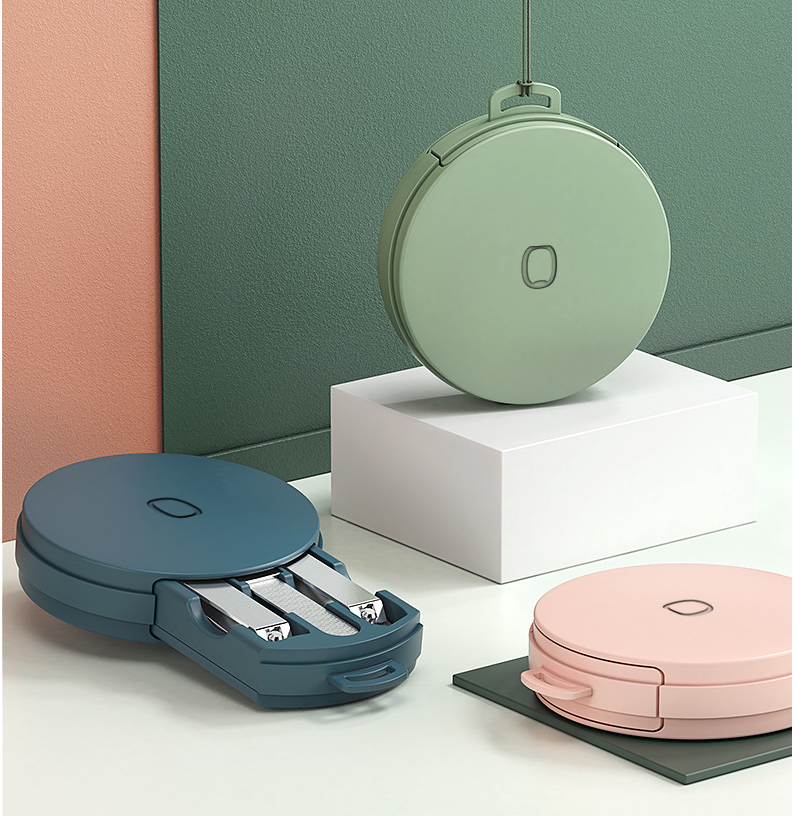 Colorful macaron nail clippers set featuring stainless steel scissors and nail file in vibrant colors.