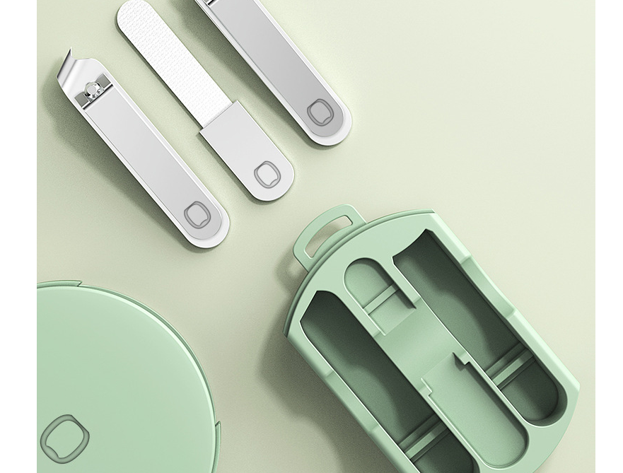 Colorful macaron nail clippers set featuring stainless steel scissors and nail file in vibrant colors.