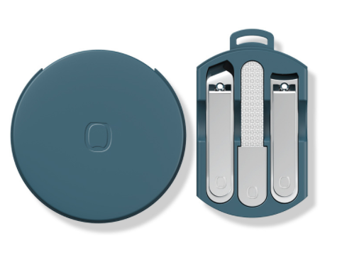 Colorful macaron nail clippers set featuring stainless steel scissors and nail file in vibrant colors.