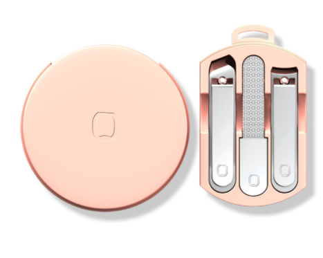 Colorful macaron nail clippers set featuring stainless steel scissors and nail file in vibrant colors.