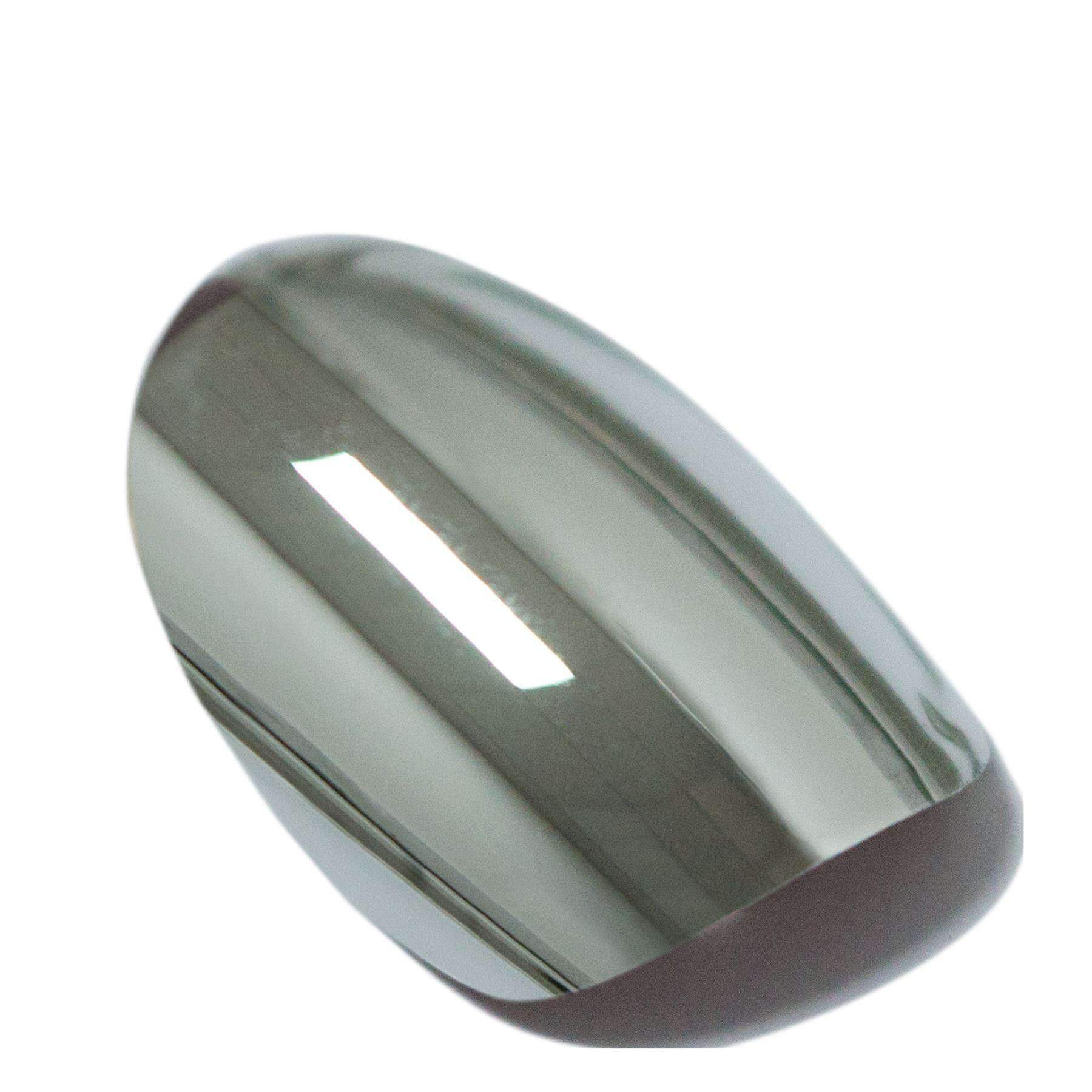 Bling Art Silver Chrome Metallic Oval Medium Fake Nails displayed with glue, nail file, and cuticle stick.