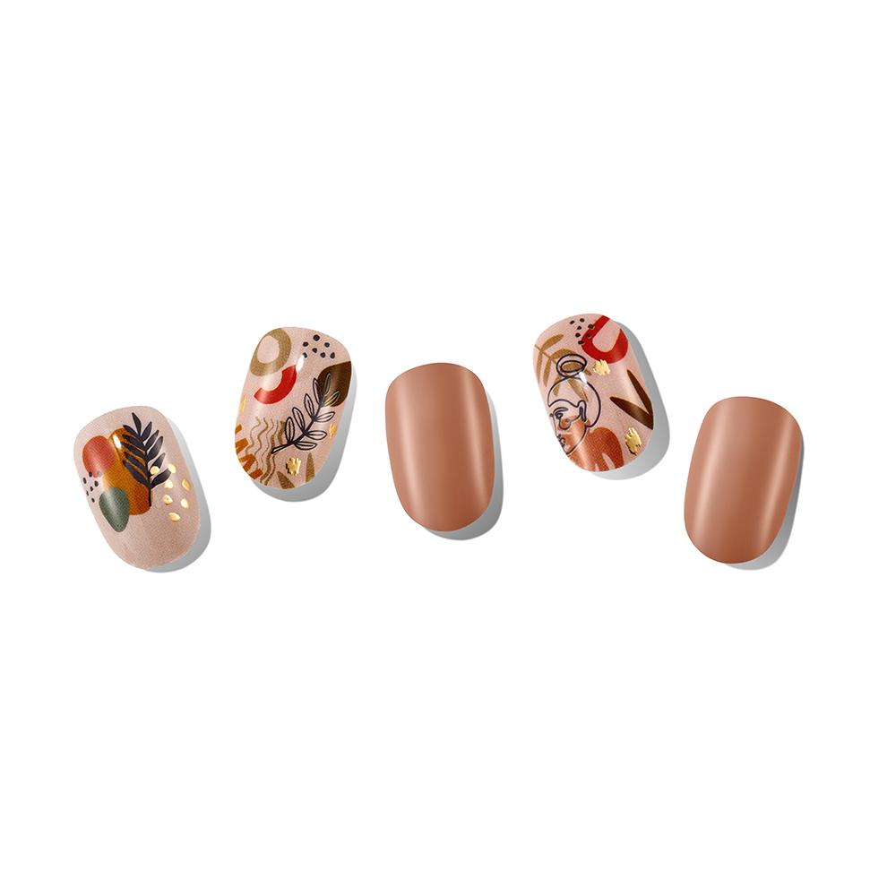 Korean Gel Nail Strips in various creative designs, showcasing self-adhesive nail decals for easy application.