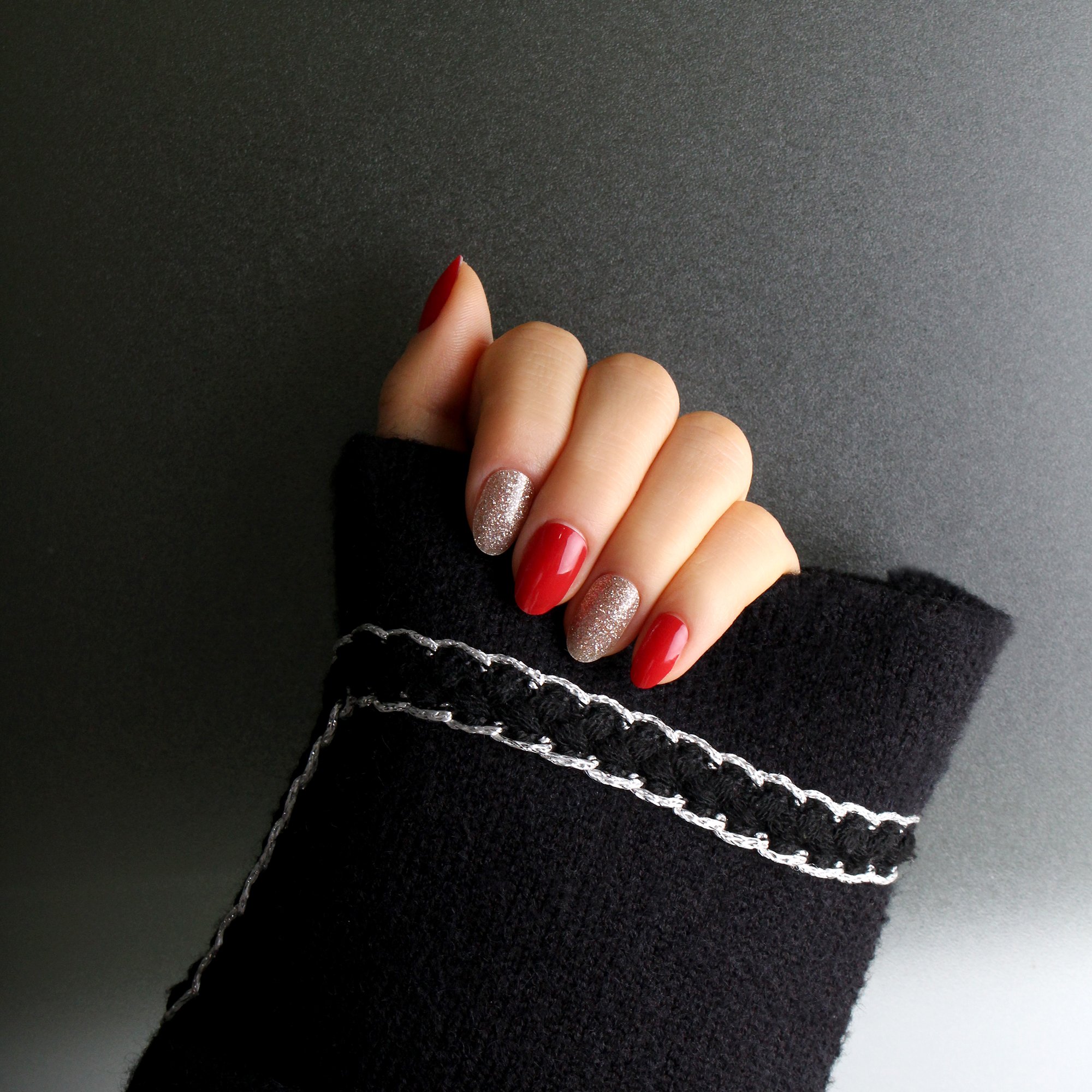 A vibrant display of Korean Gel Nail Strips in various designs and sizes, showcasing their self-adhesive quality and glossy finish.