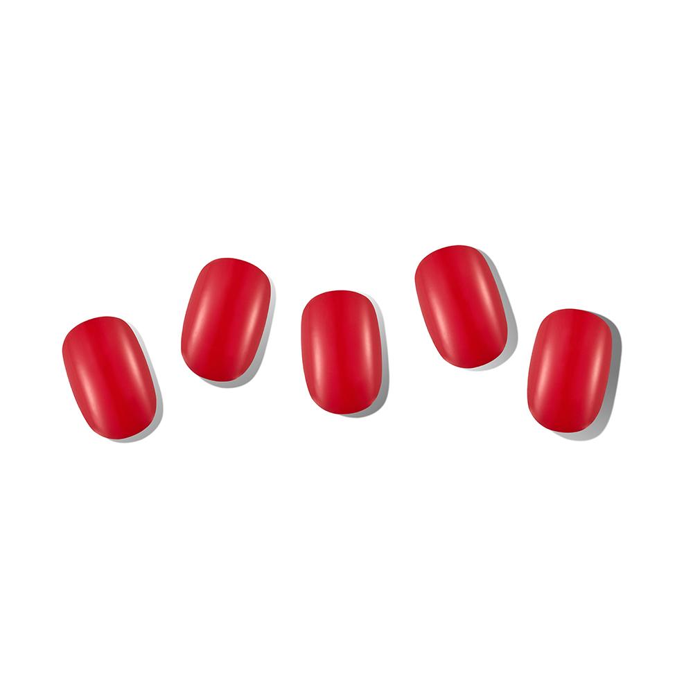 A vibrant display of Korean Gel Nail Strips in various designs and sizes, showcasing their self-adhesive quality and glossy finish.