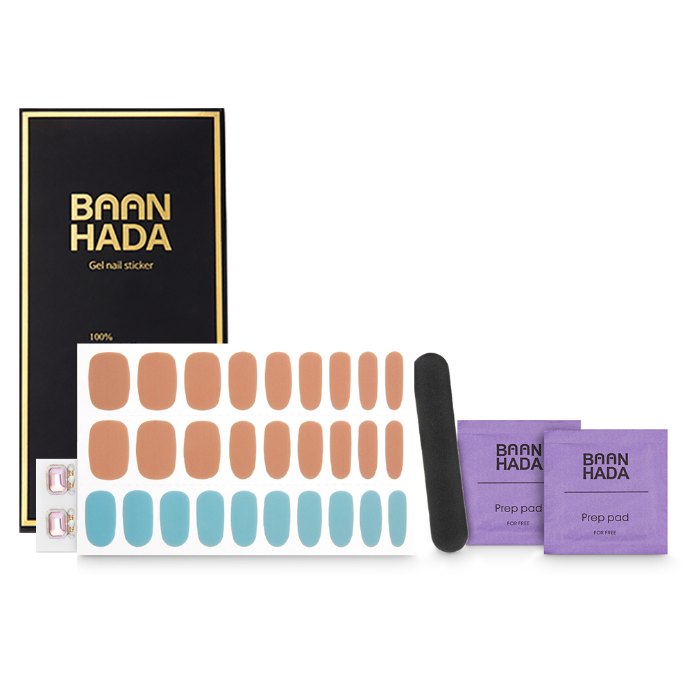 Korean Gel Nail Strips in various designs and sizes, showcasing self-adhesive nail decals for easy application.