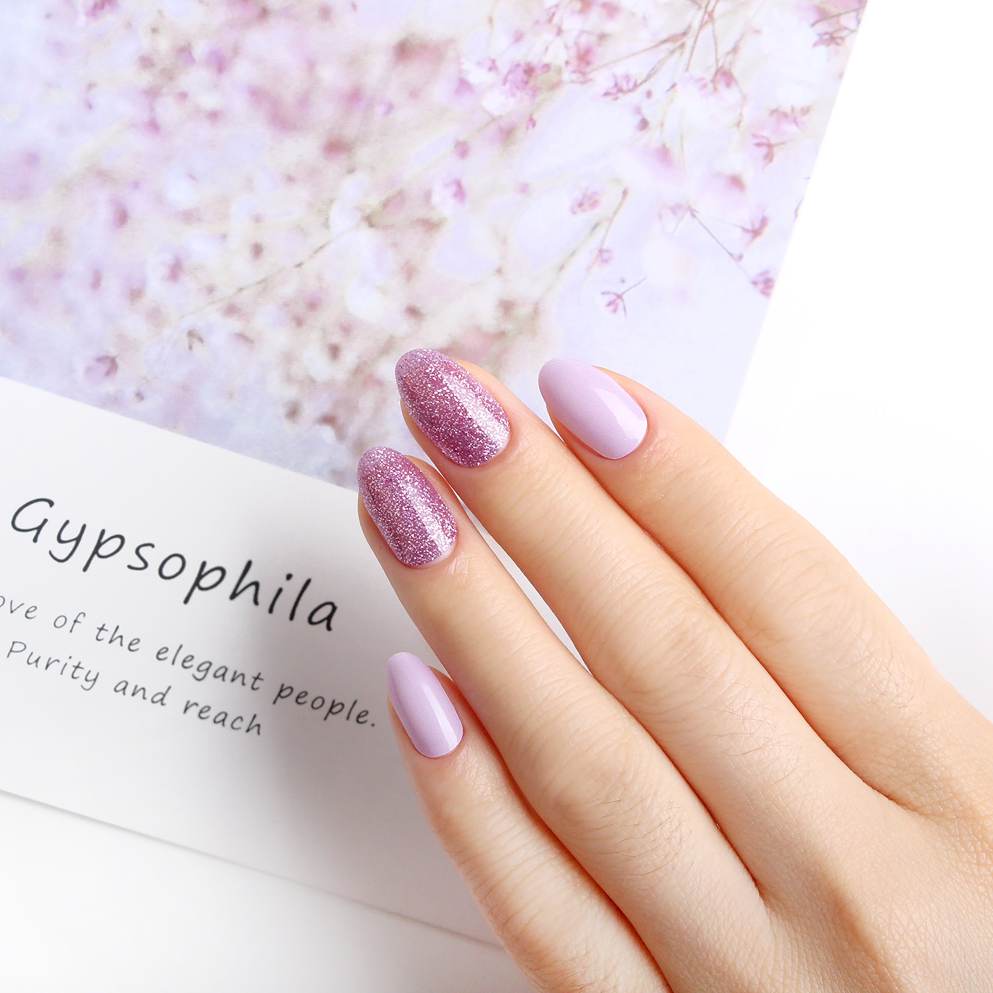 Korean Gel Nail Strips featuring various colorful designs in a compact kit, showcasing self-adhesive nail decals for easy application.