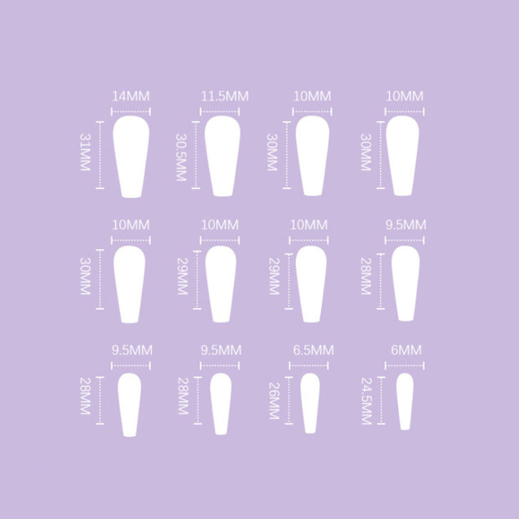 A set of 24 finished fake press-on nails in various designs, showcasing their vibrant colors and styles, perfect for easy application.