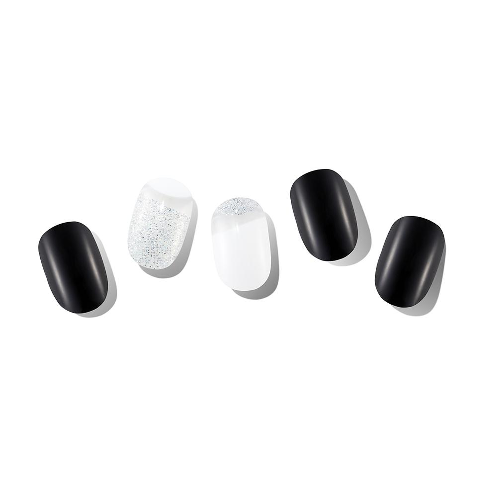 Milky Way self-adhesive nail polish strips showcasing various creative designs and sizes in a pack.