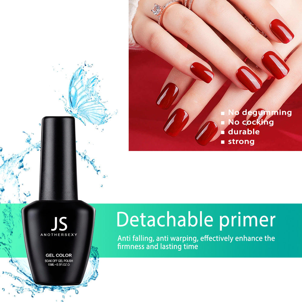 Nail Art Removable Bottom Glue Nail Polish Glue in a sleek bottle, showcasing its functional design for easy application.