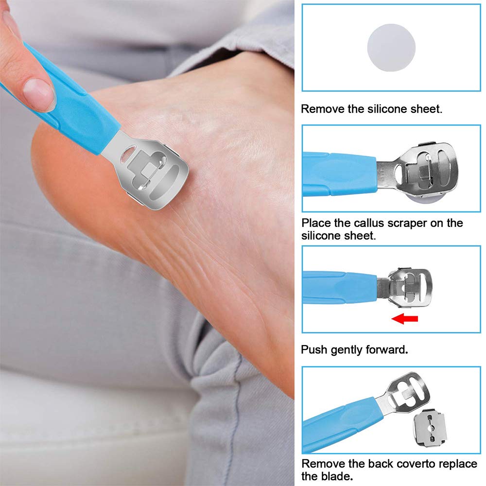 20 in 1 Blue Stainless Steel Professional Pedicure Kit with various tools for foot care, including clippers, files, and a storage box.