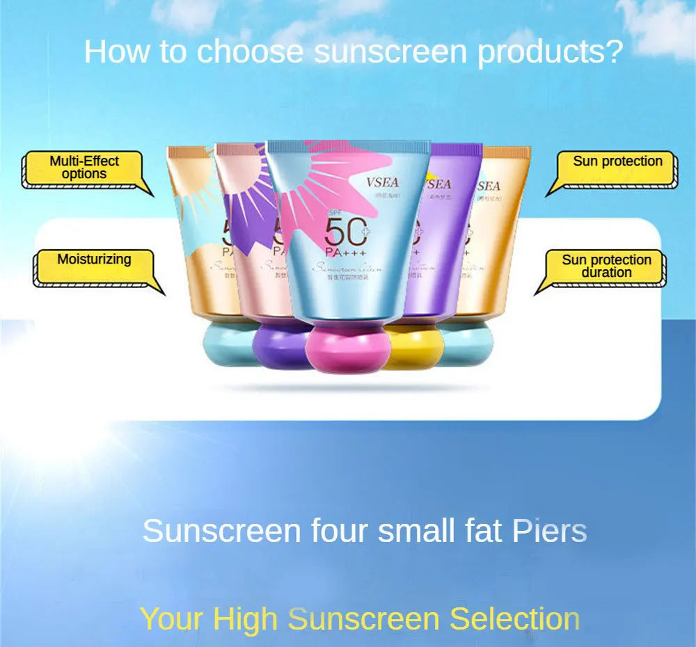 30ML Refreshing Moisturizing Sunscreen bottle with a sleek design, showcasing its SPF 50 label and hydrating properties.