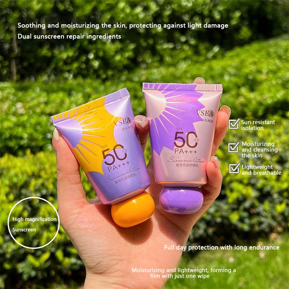 30ML Refreshing Moisturizing Sunscreen bottle with a sleek design, showcasing its SPF 50 label and hydrating properties.
