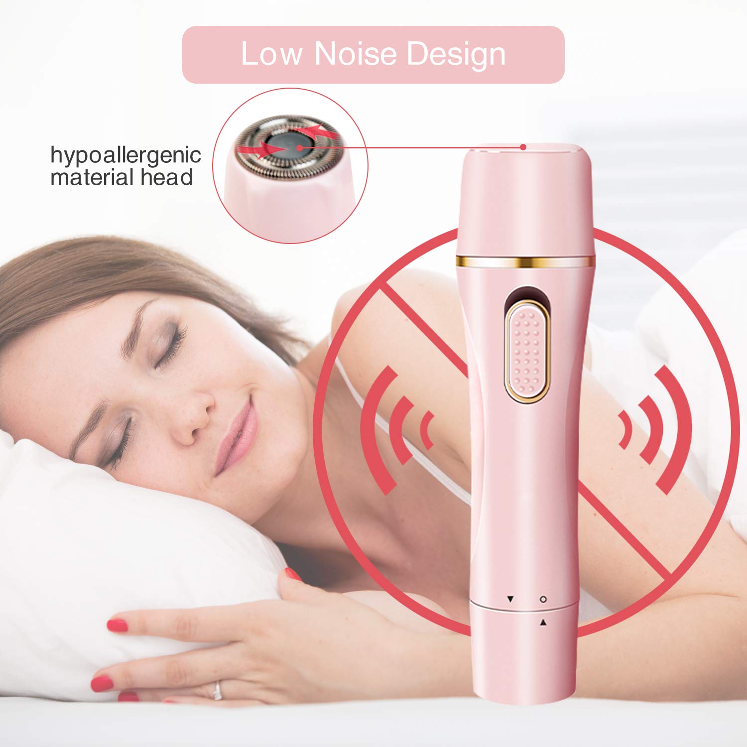 4 in 1 Electric Shaver for Women with interchangeable trimmer heads for body, eyebrow, nose, and facial hair removal.