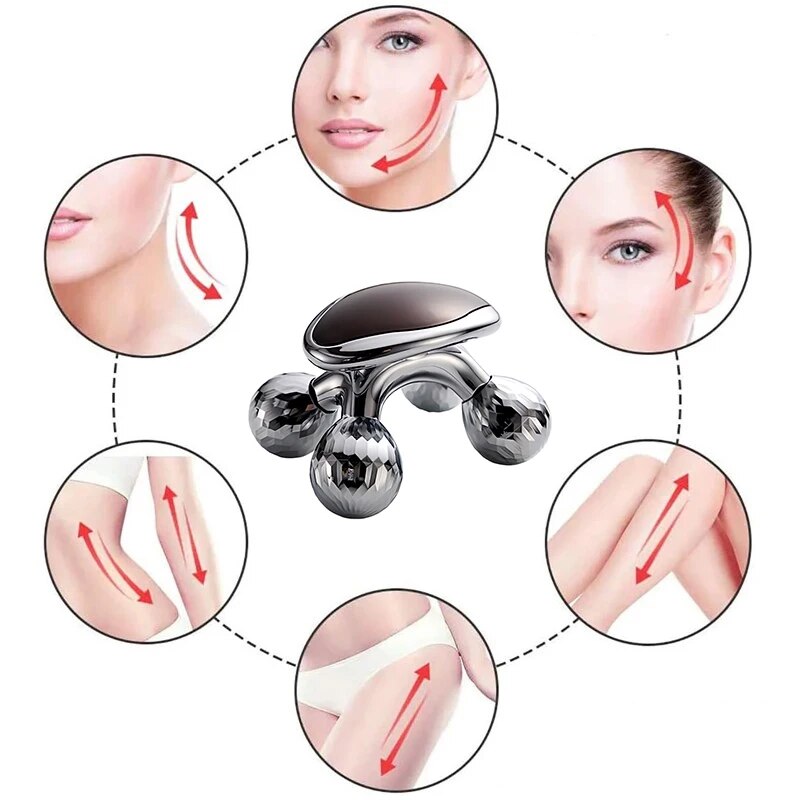 4D Face Massage Roller designed for weight loss and anti-cellulite treatment, featuring a V-shaped design for effective skin massage.