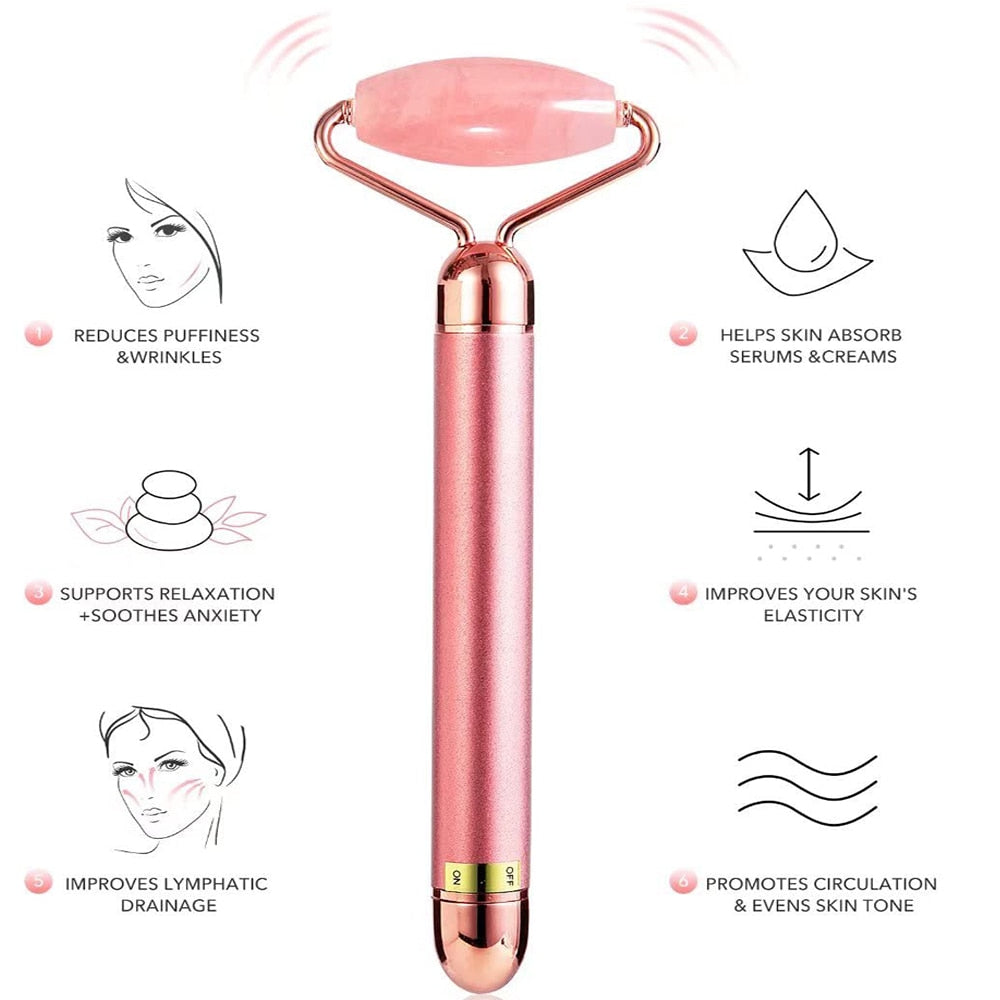 5-in-1 24K Gold Beauty Bar Face Massager with interchangeable heads for facial care and rejuvenation.