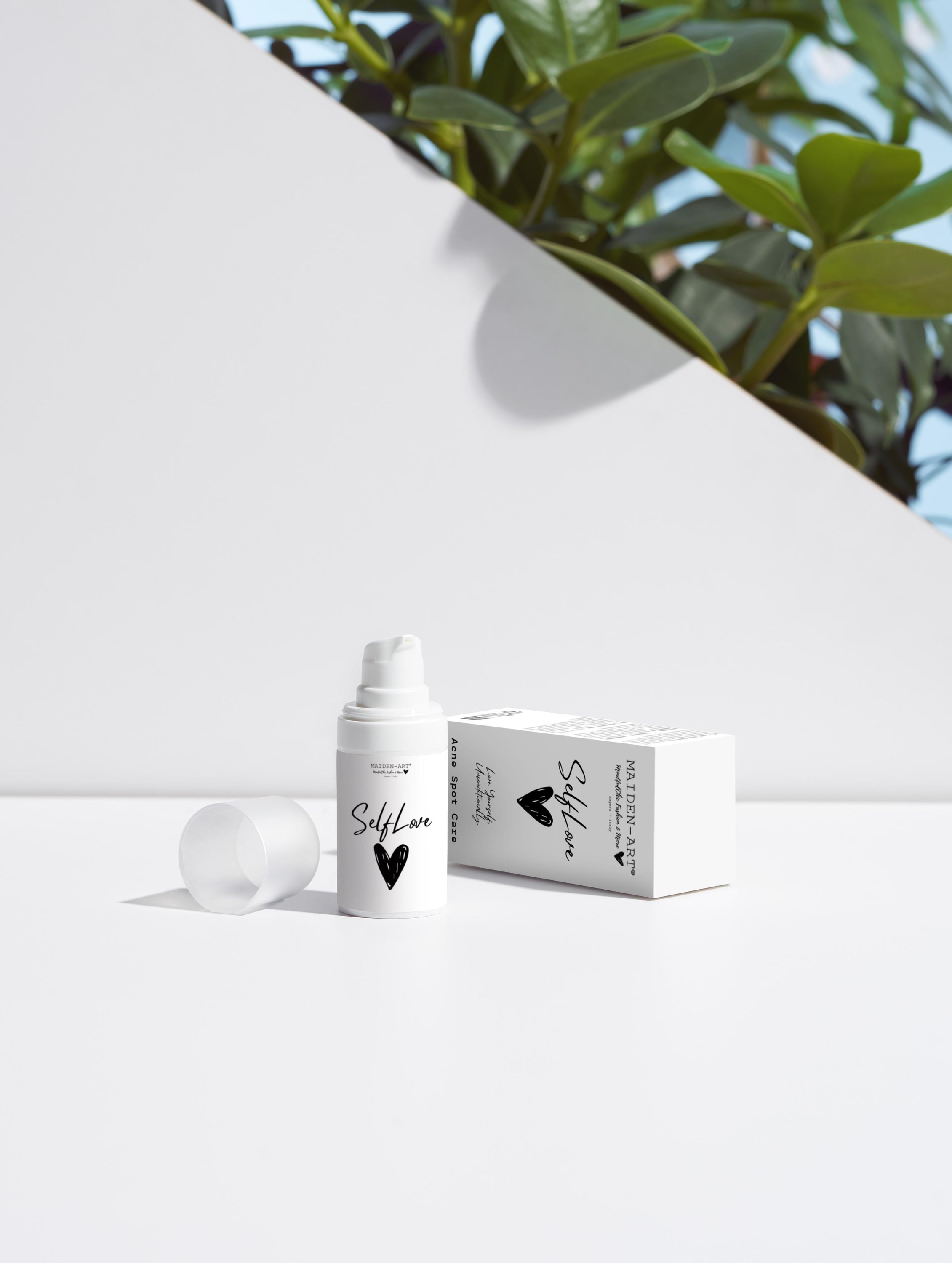 Acne Spot Care Serum bottle with a dropper, featuring a clean and modern design, showcasing its natural ingredients.