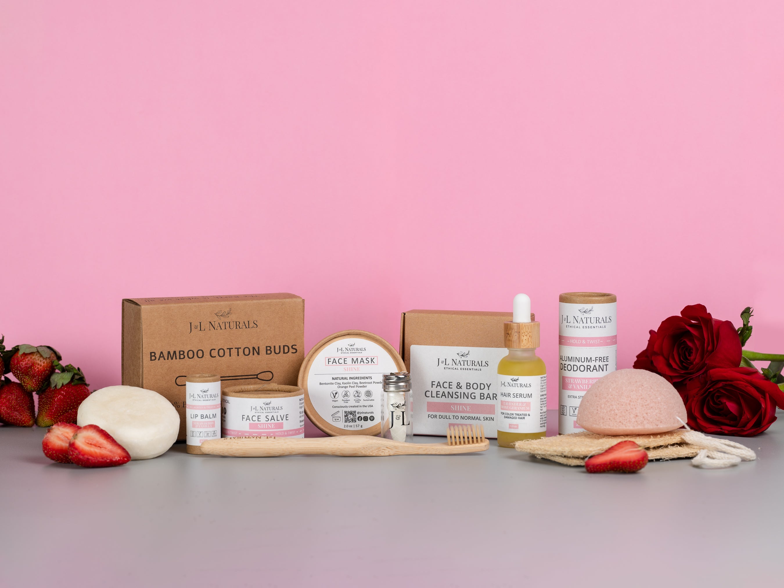 Advanced Self-Care Kit featuring 12 eco-friendly self-care products including cleansing bar, face mask, and bamboo toothbrush.
