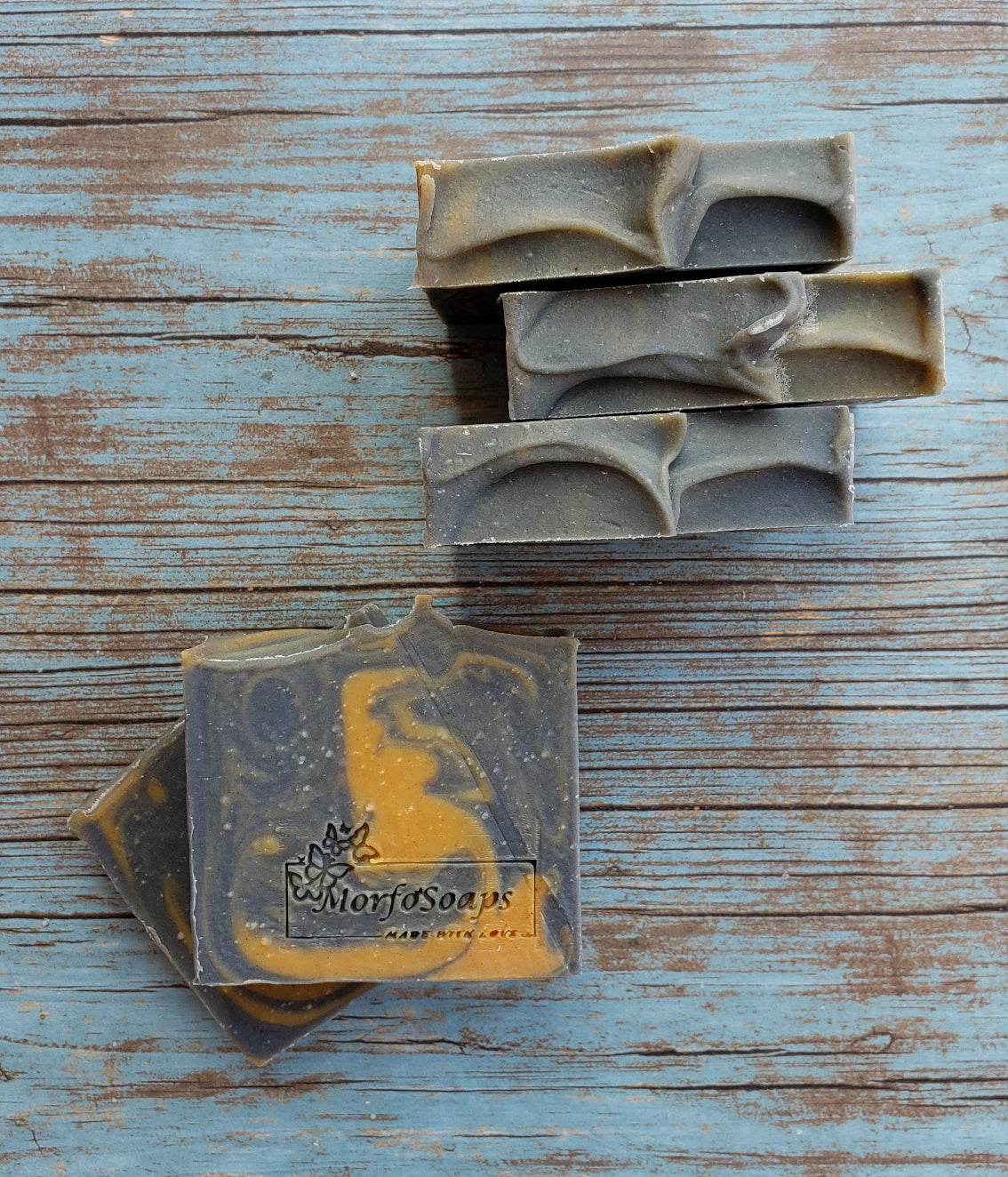 Antiseptic Handmade Soap bar with organic ingredients, showcasing its unique texture and color variations.