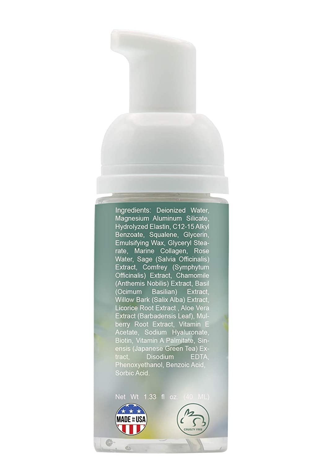 Anti-Wrinkle Neck & Décolleté Serum bottle with a sleek design, featuring a label highlighting collagen and rose water ingredients.