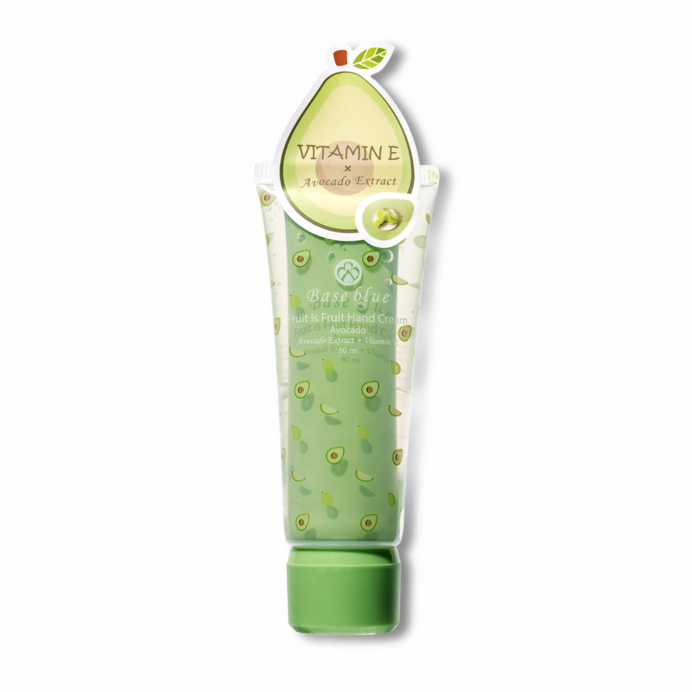 Green avocado hand cream tube.