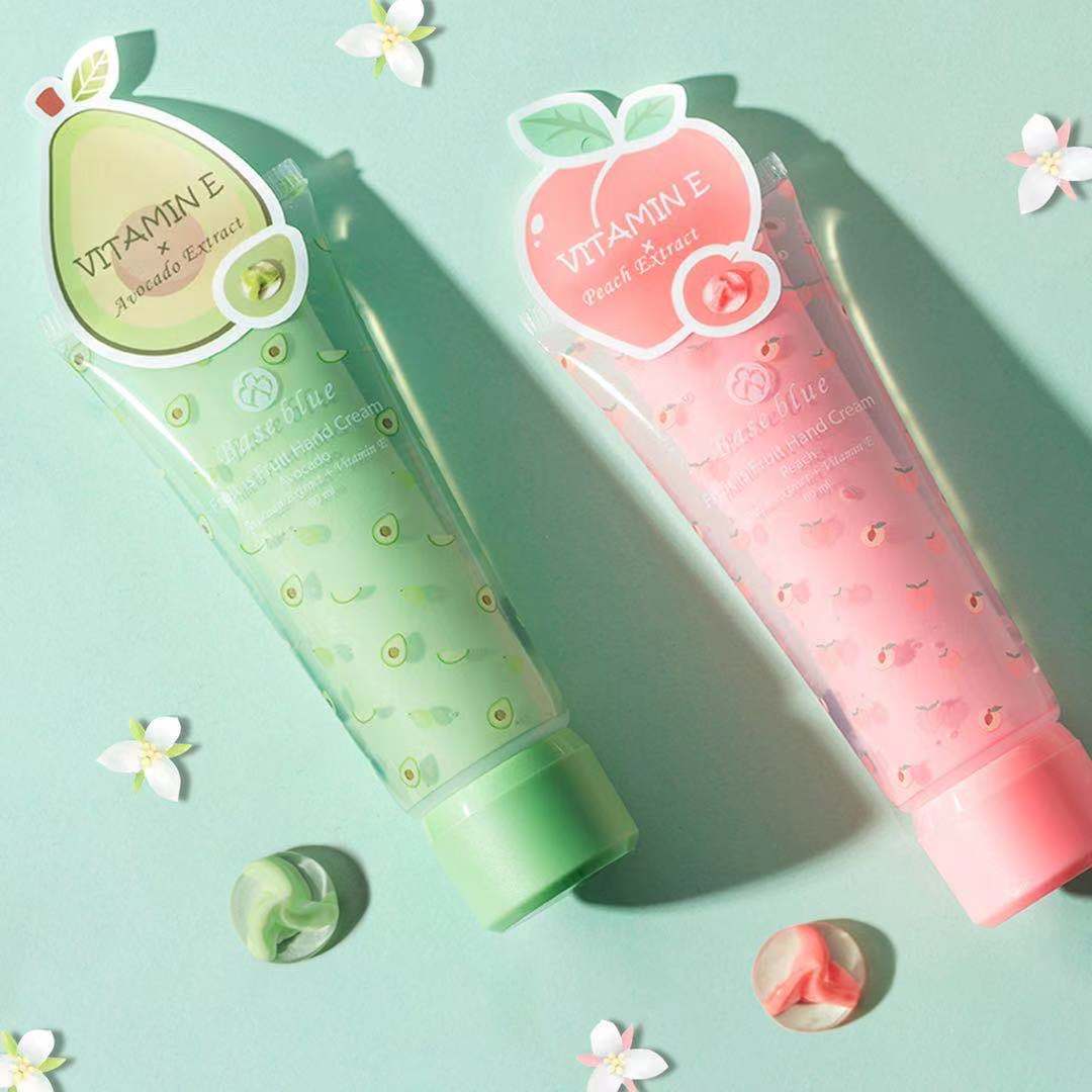 Two decorative hand cream tubes.