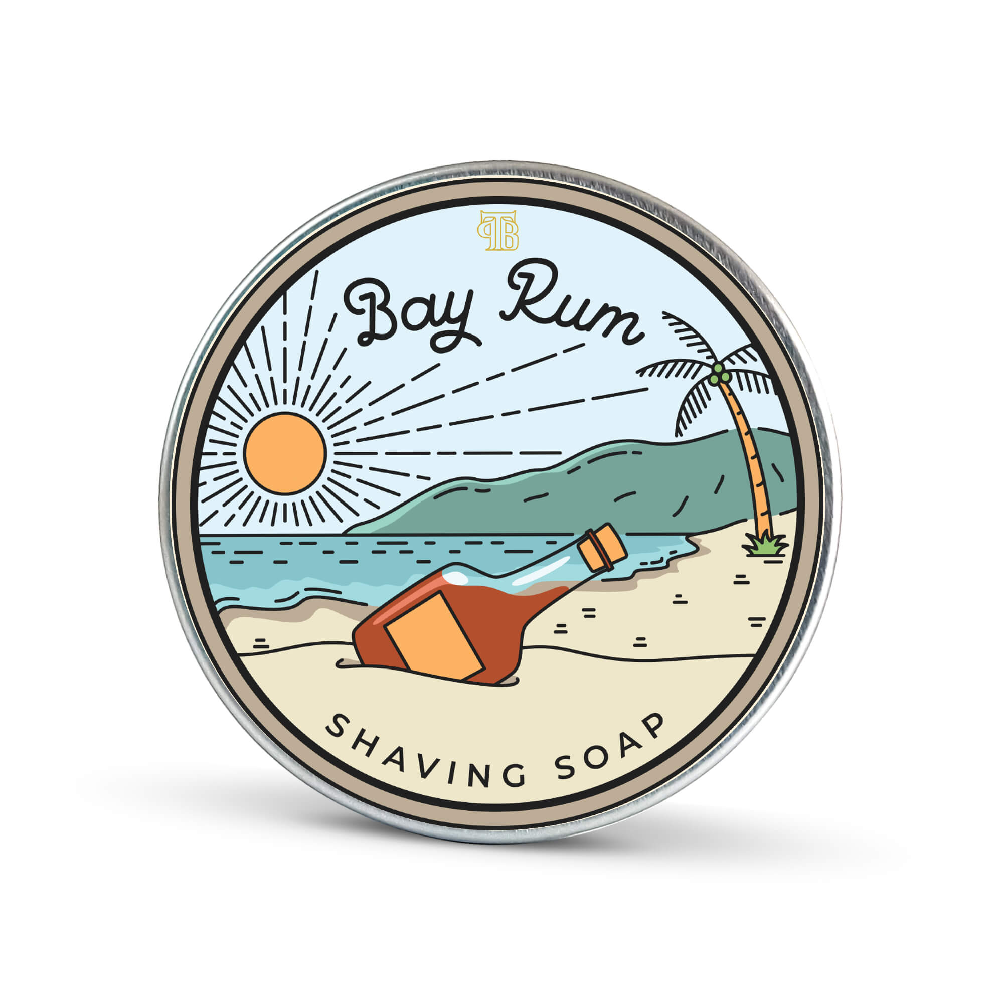 A bar of Bay Rum Shaving Soap, handmade in Wales, showcasing its rich texture and creamy lather.