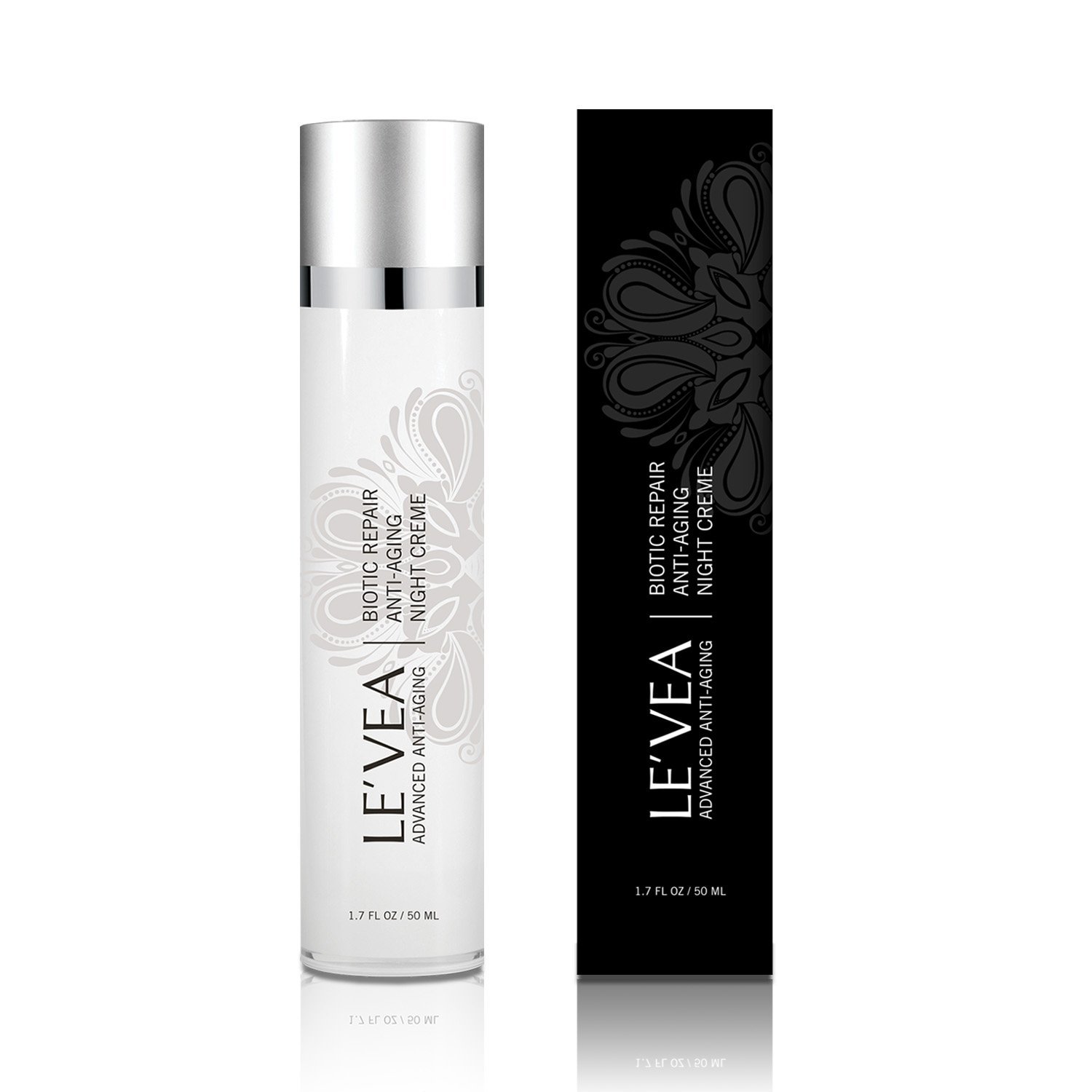 Biotic Repair Anti-Aging Night Cream jar with a sleek design, showcasing its rich texture and luxurious packaging.