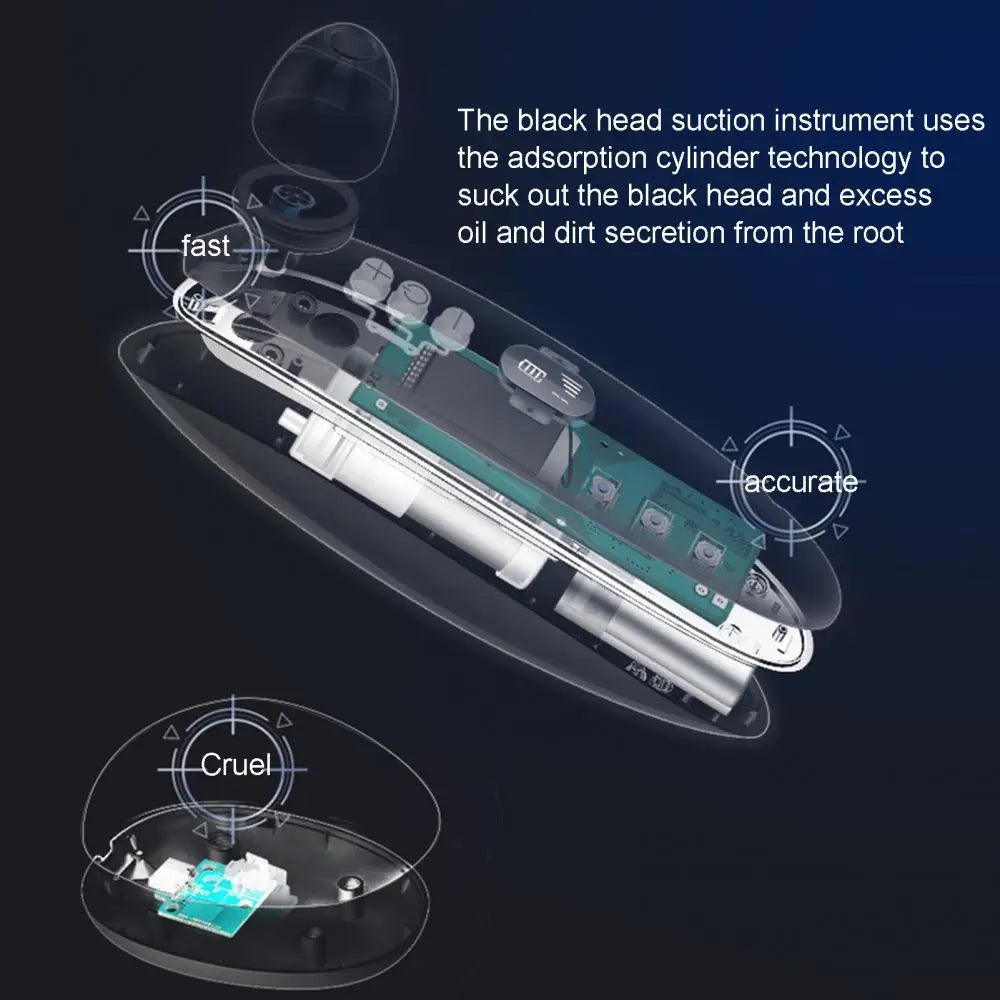 Blackhead Remover Pore Vacuum Cleaner with multiple suction heads and USB charging cable, designed for effective skin care.