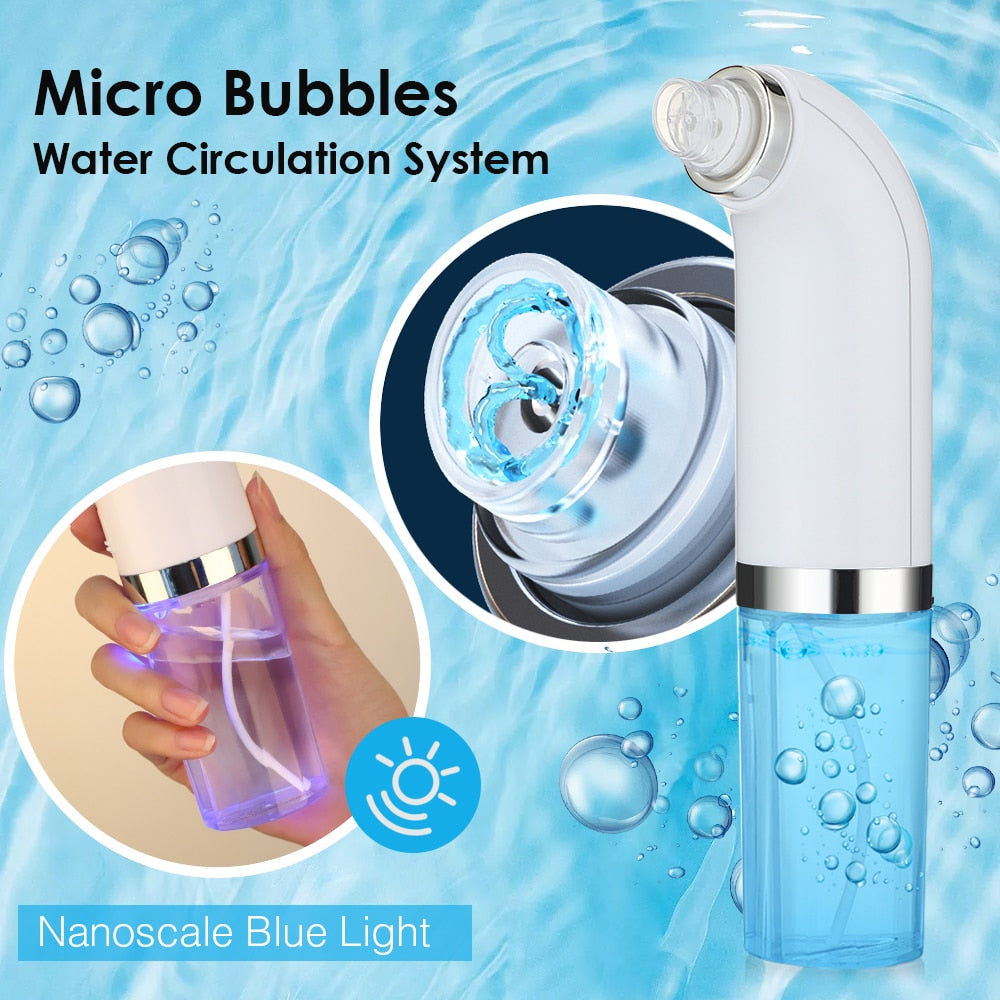Blackhead Remover Vacuum Suction device with USB charging, featuring multiple suction heads for effective skincare.