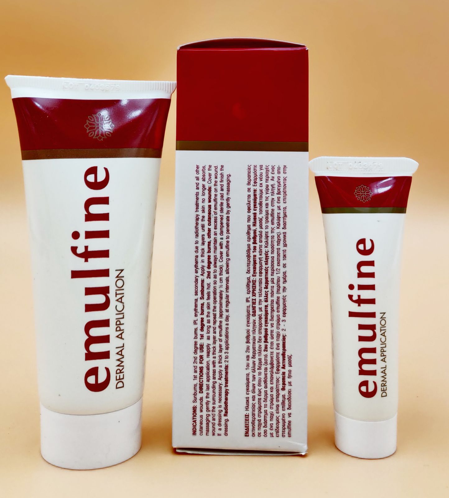 Emulfine tube for skin healing, 100 ml, designed for burns and rashes.