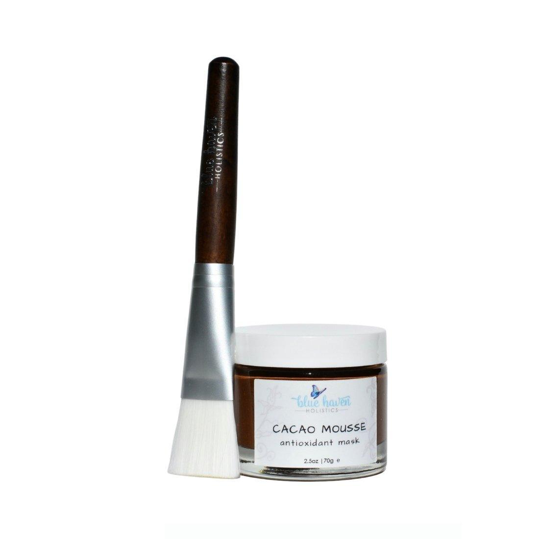 Cacao Mousse Antioxidant Face Mask in a jar, showcasing its rich, creamy texture and natural ingredients.