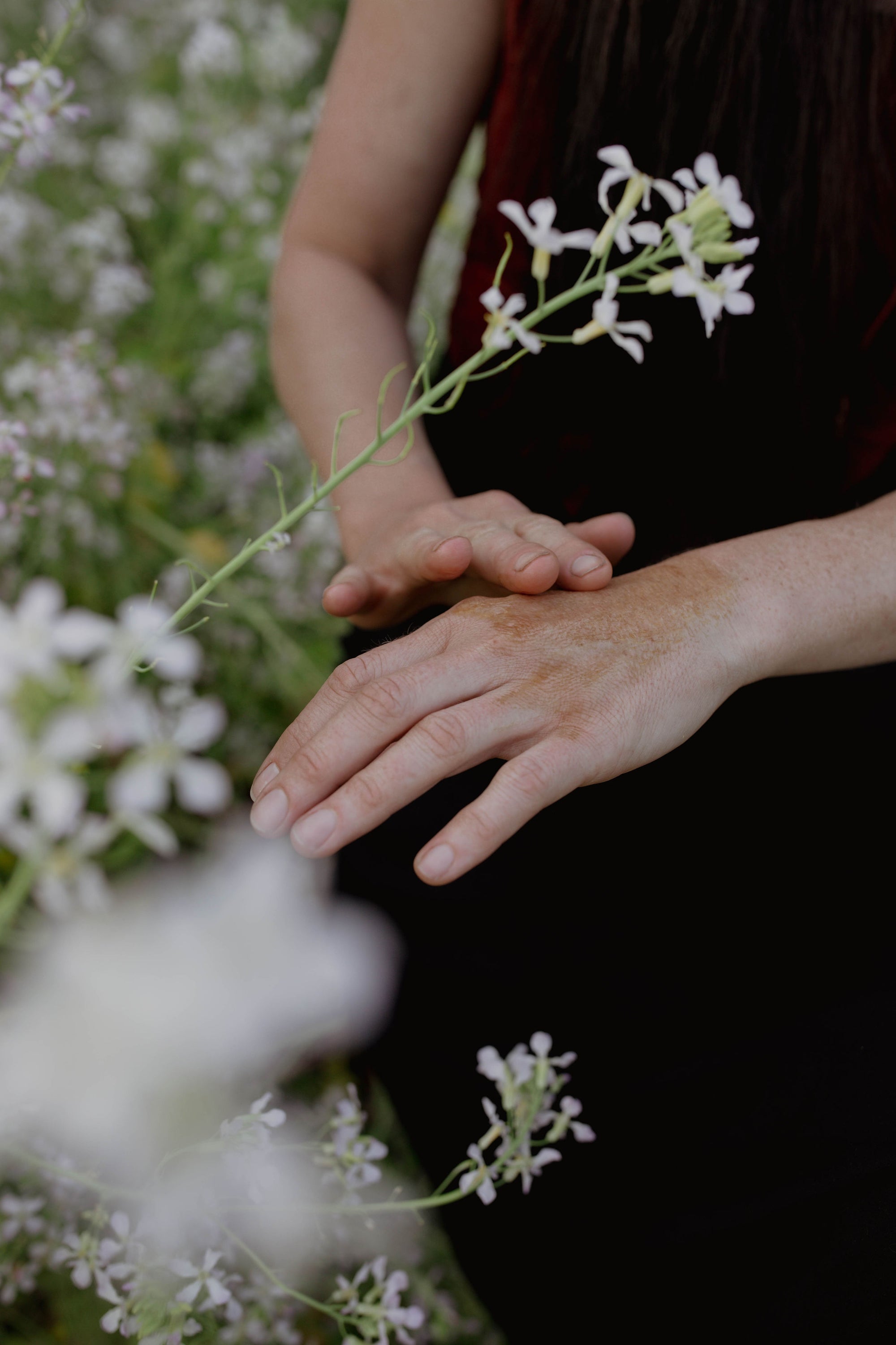 A 2oz glass bottle of Calendula Moisturizing Oil with a pump top, showcasing its natural ingredients and elegant design.