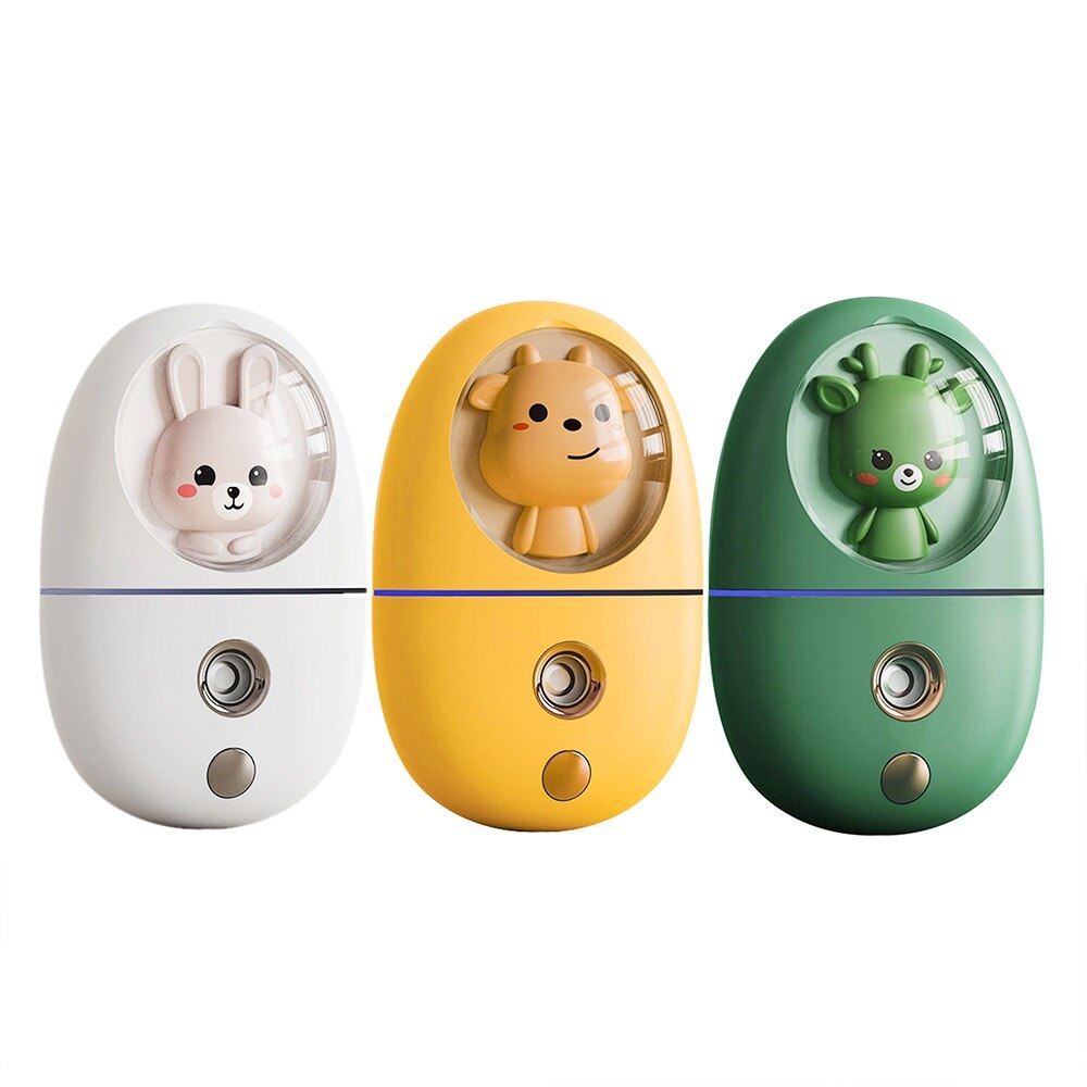Cute Pet Hydrator Mini Facial Humidifier in a stylish design, showcasing its compact size and USB charging feature.