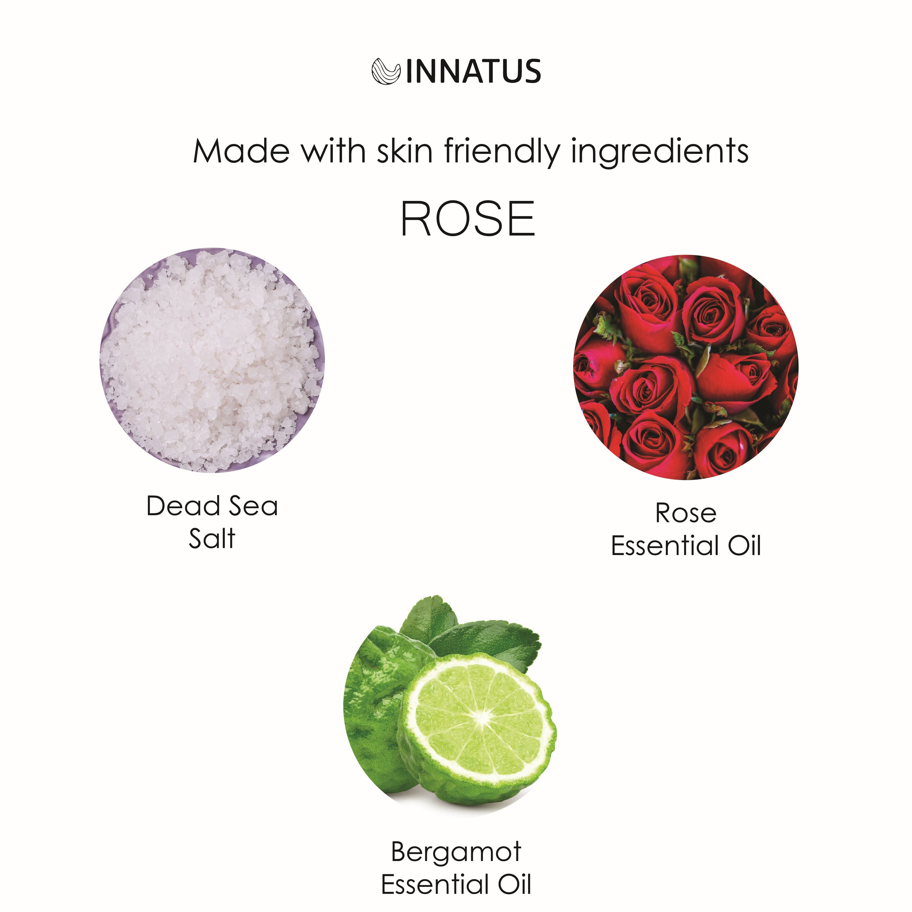 A pouch of Dead Sea Rose Bath Salt Soak with 21 minerals, showcasing its natural ingredients and therapeutic properties.