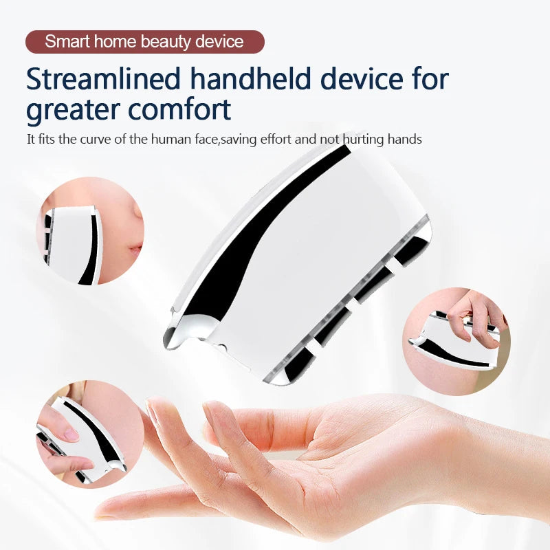 Electric Constant Temperature Micro Current Scraping Board V Face, a sleek facial beauty device designed for skin lifting and rejuvenation.