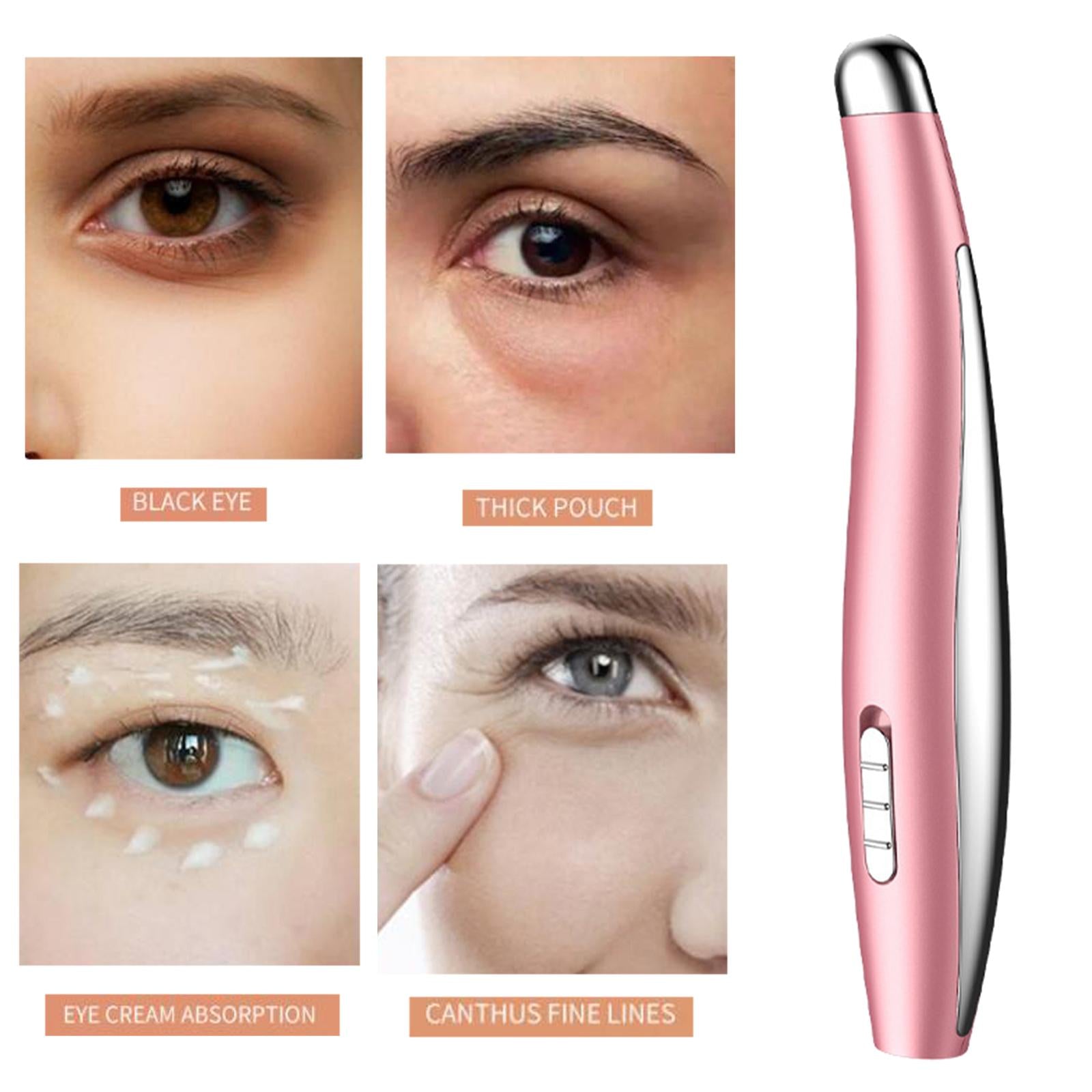 Electric Eye Massager Pen designed for enhancing skin elasticity and reducing eye fatigue, featuring a sleek design and USB charging.