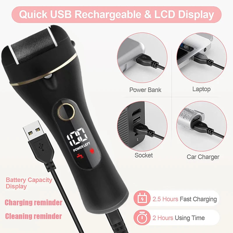 Electric Foot File Callus Remover Machine with ergonomic design for effective pedicure.