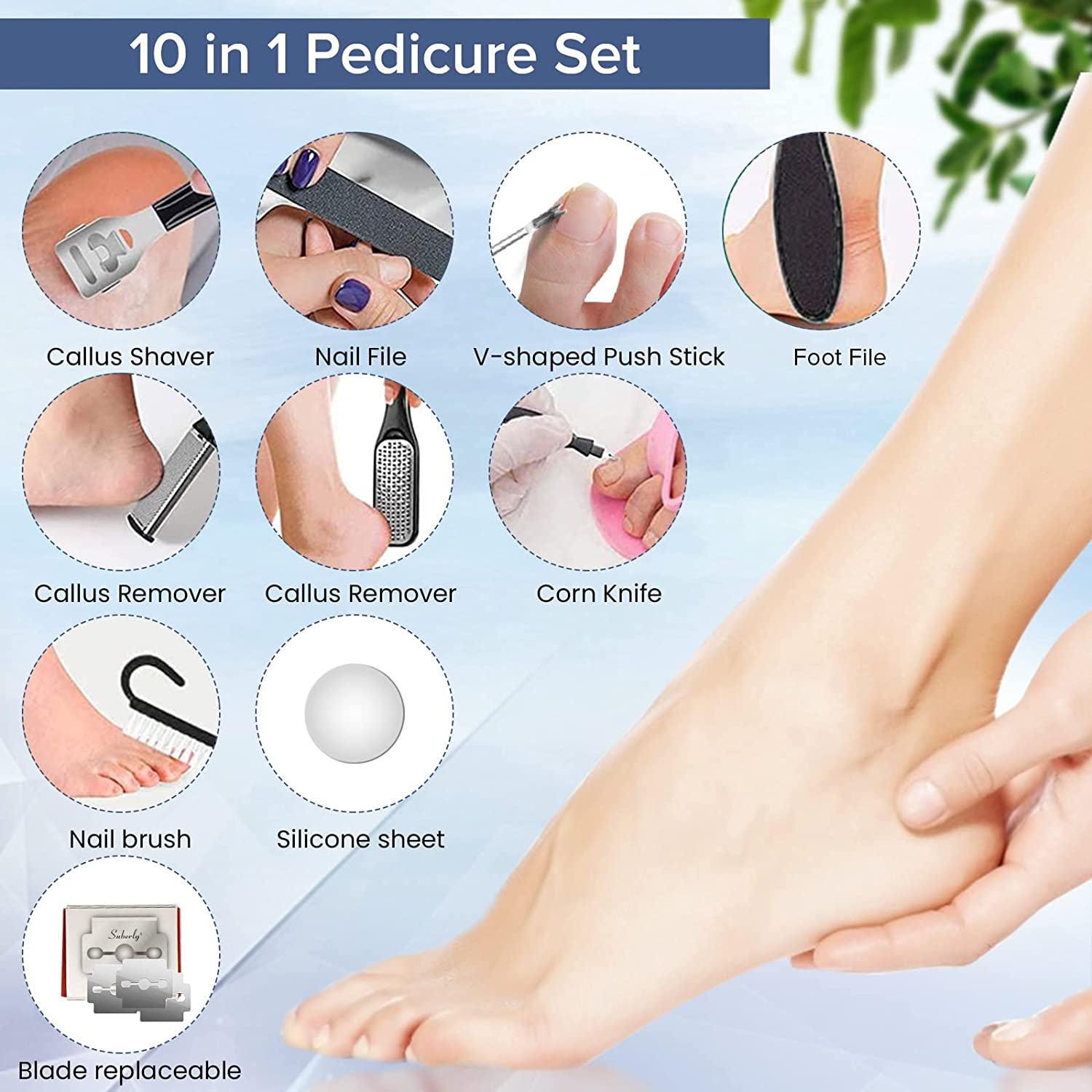 Electric foot file with multiple roller heads for hard skin removal, showcasing its sleek design and LED display.