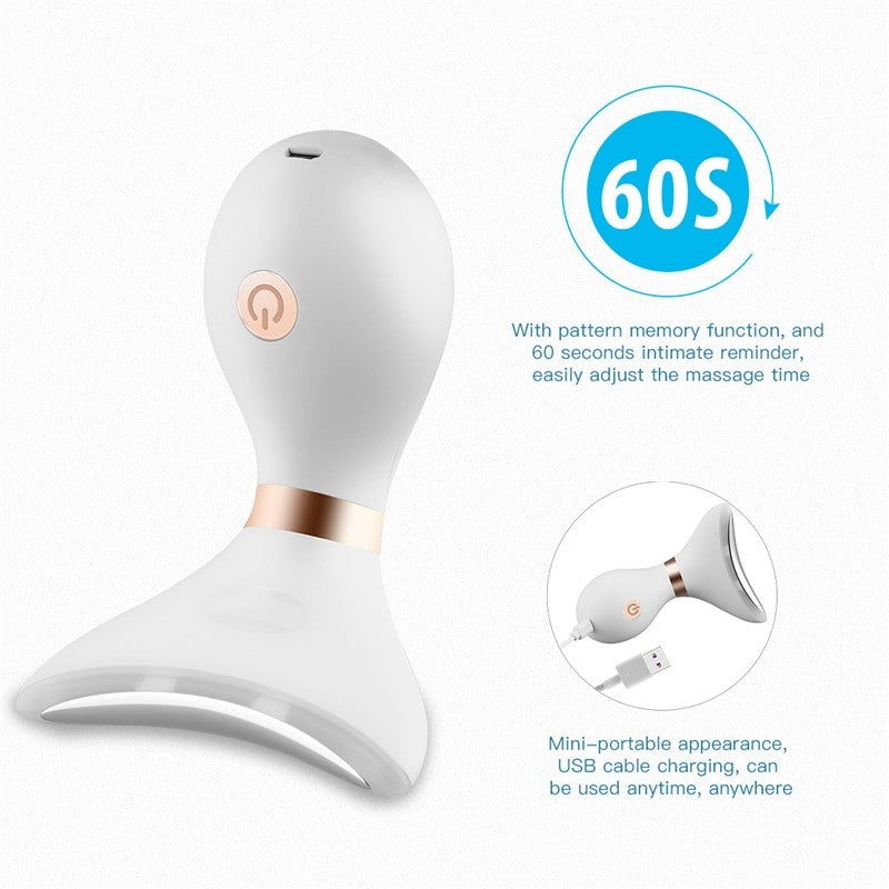 Electric Neck Massager with LED lights for wrinkle removal and skin lifting, featuring ergonomic design and USB charging capability.