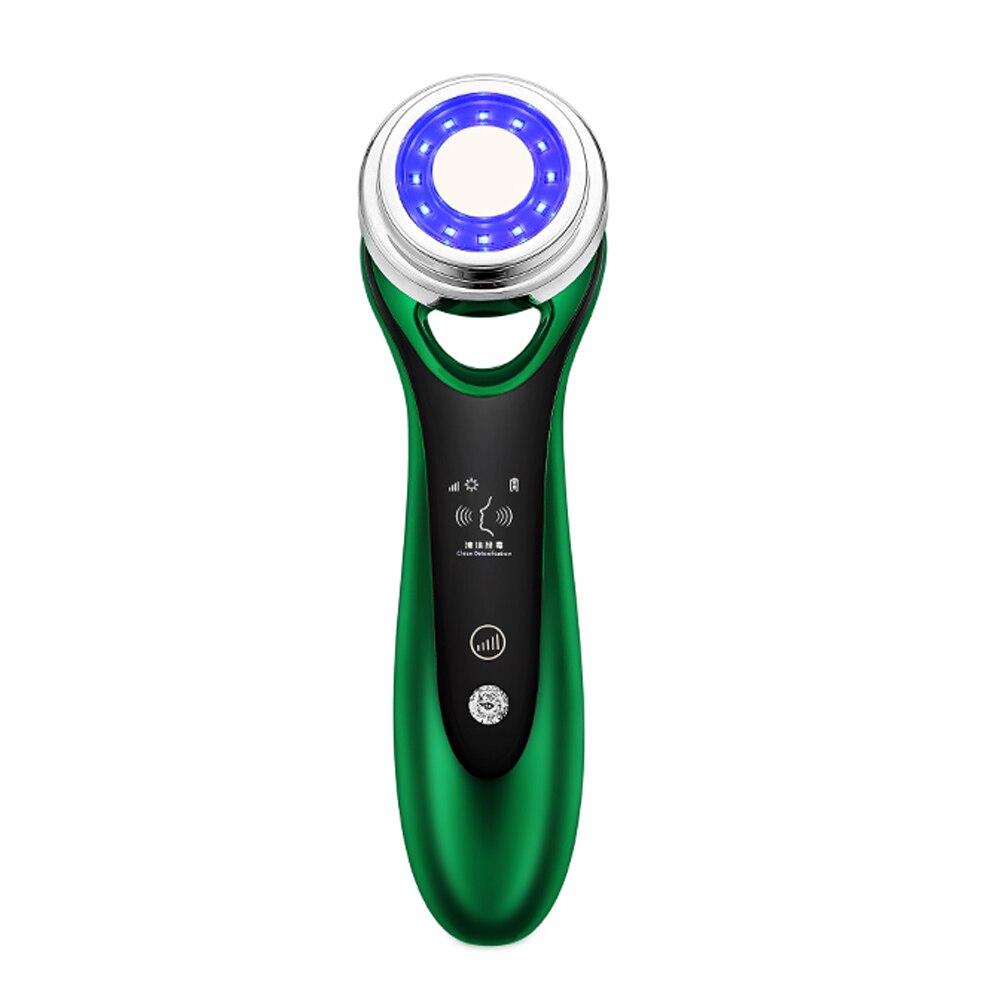 EMS Beauty Instrument featuring red and blue light therapy for face lifting and deep cleansing, designed for effective skincare.