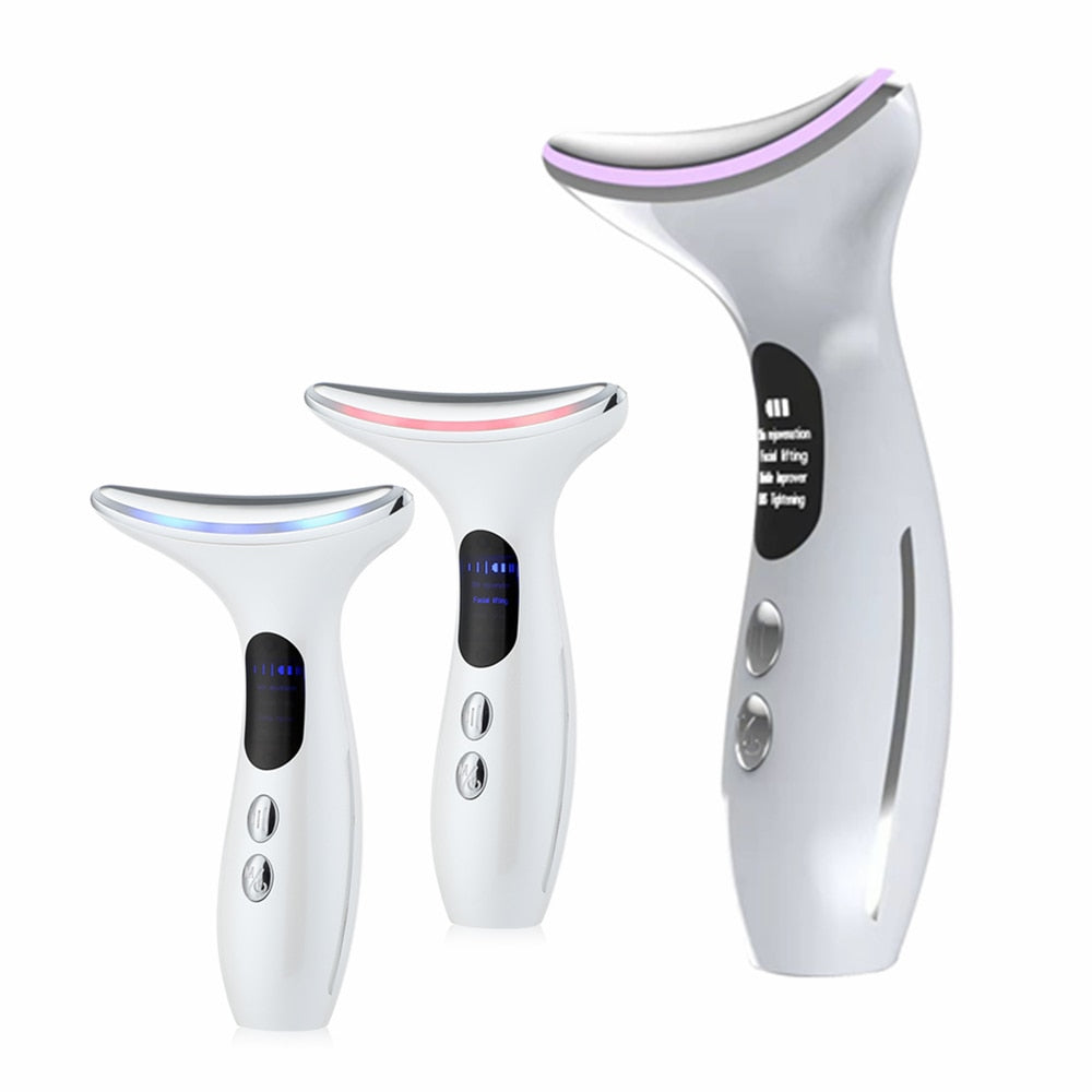 EMS Face Lifting Neck Tightening Vibrator showcasing its ergonomic design and features for skin rejuvenation.