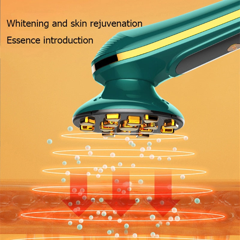 EMS Facial Massager with LED light therapy for anti-aging and wrinkle reduction, showcasing its sleek design and features.