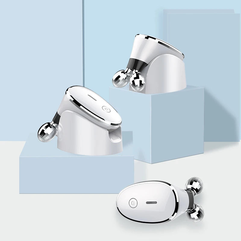 EMS Lifting Facial Microcurrent Neck Lifting Toning Machine with dual rollers for facial contouring and skin tightening.