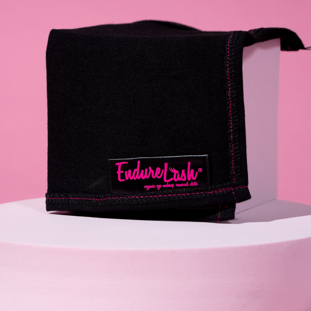 EndureLash® Organic Eye Makeup Removal Cloth, designed for gentle makeup removal without damaging eyelash extensions.