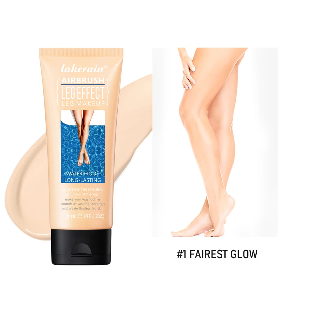 Even Skin Tone Airbrush Body Lotion in a sleek bottle, showcasing its creamy texture and moisturizing properties for flawless legs.