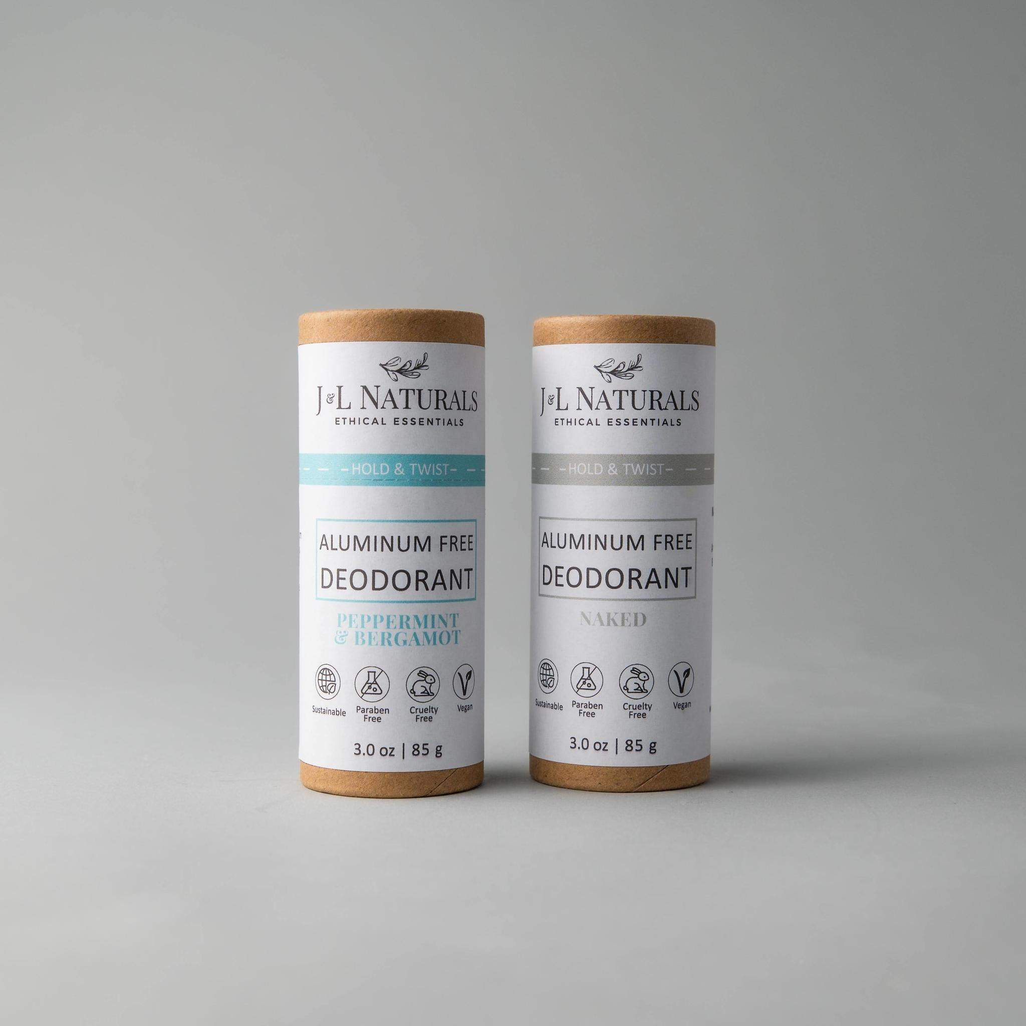 Extra-Strength Deodorant 2-Pack featuring various scents in eco-friendly packaging.